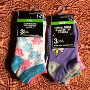 🧦 6 Pairs Girls Fashion Socks unicorn 🦄 crown 👑